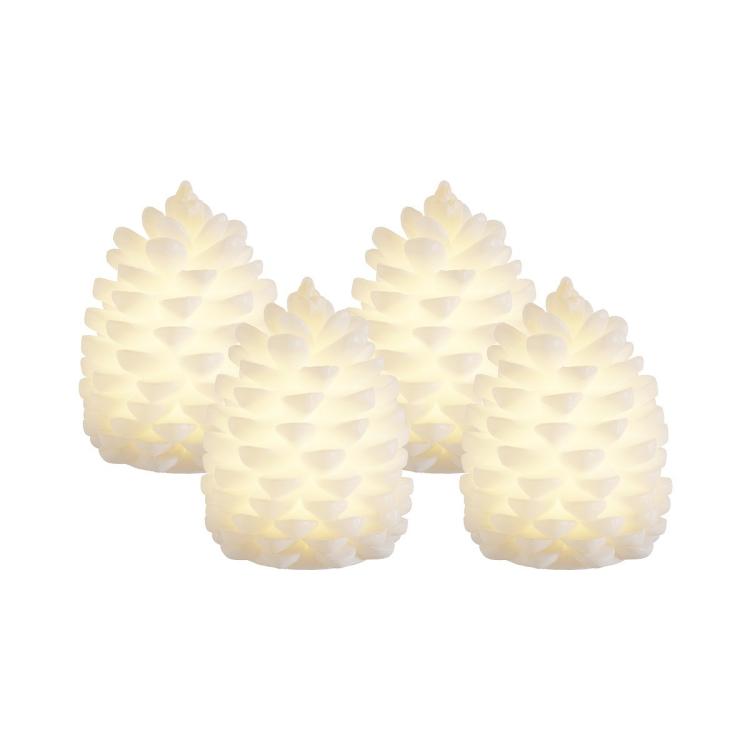 Deluxe Hvid LED Zapfen, 4-er Set