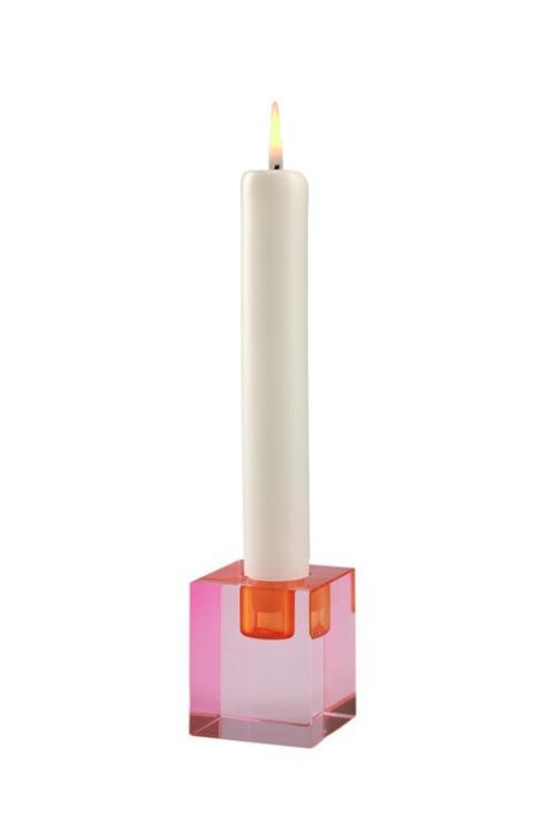 Gift Company Dioptrics, Kristallglas-Kerzenhalter, rosa/orange , 1120901012