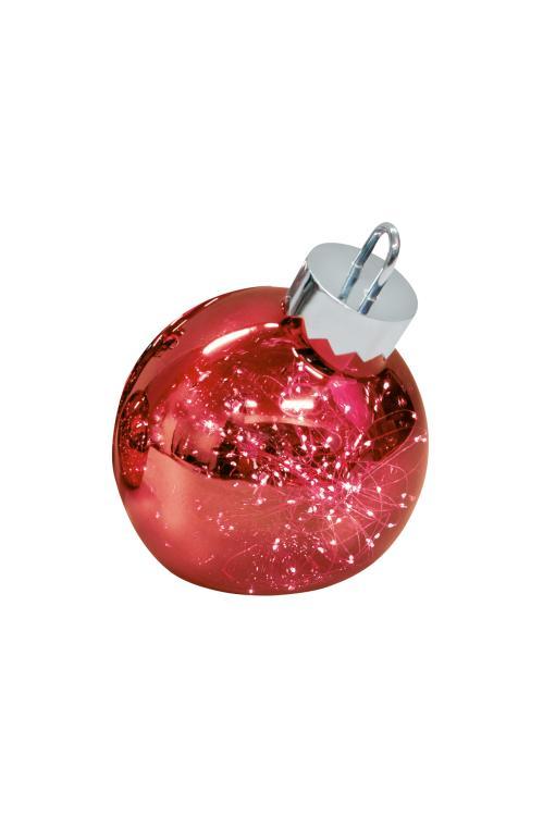 LED-Dekoleuchte Ornament chrom/rot 25cm