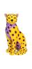 Giftcompany, Mignon, Kerzenhalter, Leopard, gelb/lila