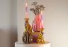 Giftcompany, Mignon, Kerzenhalter, Leopard, gelb/lila