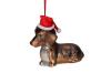 Gift Company Hänger, Dackel mit Weihnachtsmütze