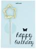 mini wondercard Happy Birthday Stern gold