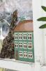Nyhavn Haus für Teelicht, braunes Dach 2 Schornsteine, 2762-22