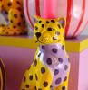 Giftcompany, Mignon, Kerzenhalter, Leopard, gelb/lila