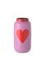 Gift Company Saigon, Vase mit Metallring, XXS(H12cm), Herz, pink lavender/rot